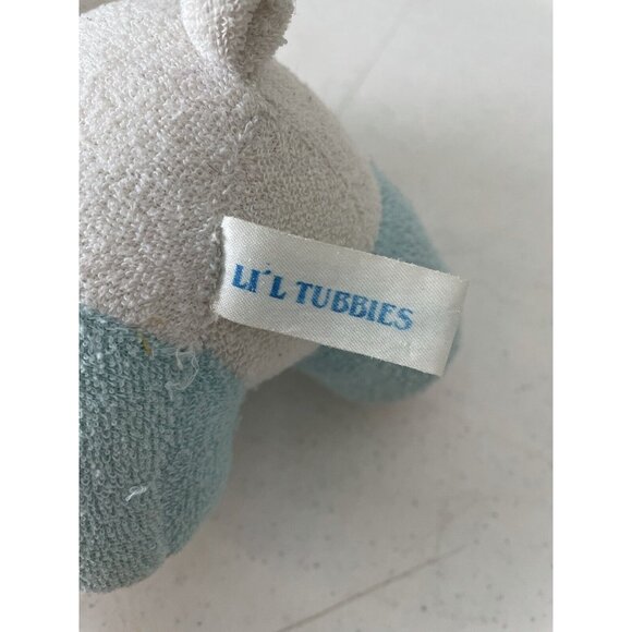 Vintage Russ Berrie Lil Tubbies Blue Teddy Bear Plush Baby Rattle Pink Checkered - Picture 8 of 8